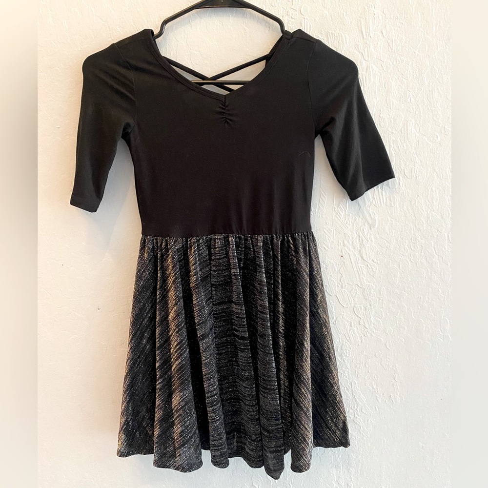 Dot Dot Smile black sparkly twirly ballerina dress sz 7